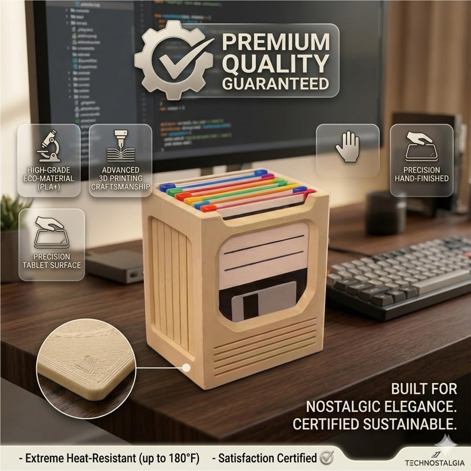 Office Tech Desk - Набор подставок для стаканов в ретро-стиле: